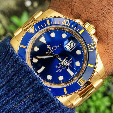 rolex gold blue face